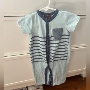 Blue Striped Baby Romper